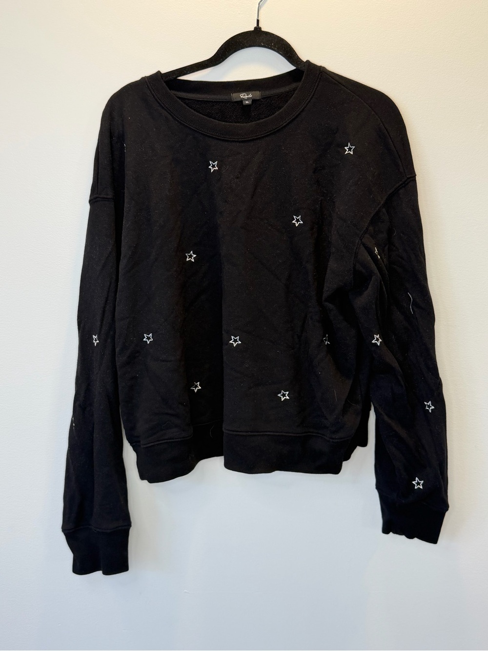 Rails Black Star-Embroidered Crewneck Sweatshirt